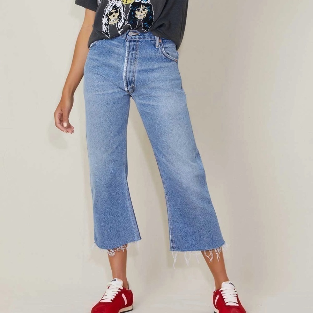 New Re/Done X levi’s 70’s super crop boot - indigo size 26 - Picture 2 of 14